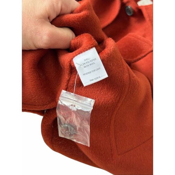 Garnet Hill Jacket Lightweight Wool Blend Shirt Button Front Brick Brown Red siz - Picture 8 of 9